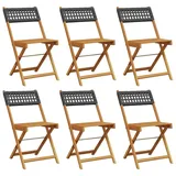vidaXL Gartenstuhl 47 x 47 x 80 cm schwarz 6 St.