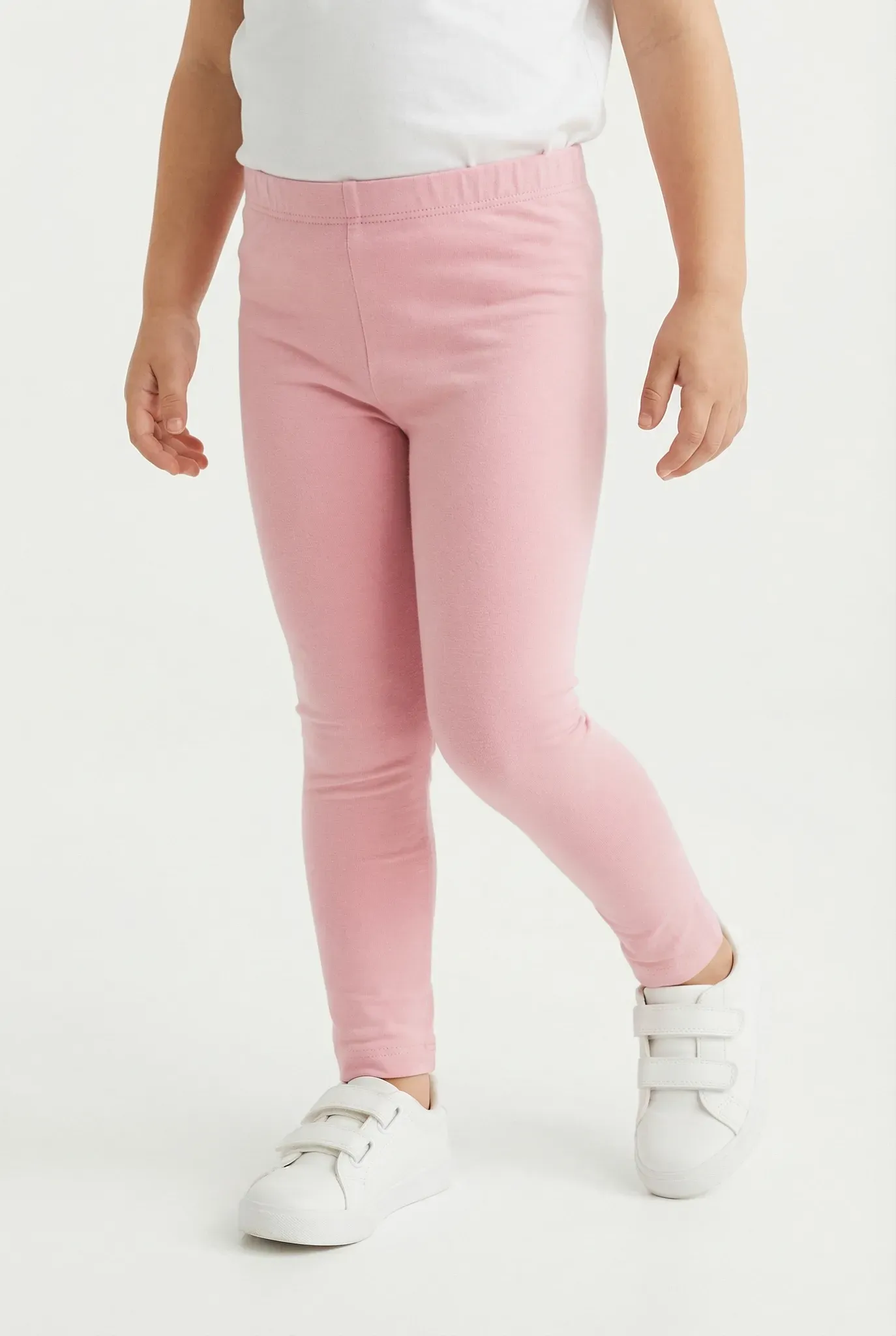 Leggings HAPPY GIRLS, Mädchen, Gr. 110, N-Gr, rosa (rose), Strick, Obermaterial: 60% Polyester, 35% Baumwolle, 5% Elasthan, unifarben, eng knöchellang, Hosen Leggings, wärmend und elastisch