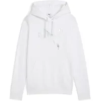Puma Essentials Metallic Fleece Hoodie Damen 02 white/metallic silver
