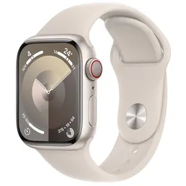 Apple Watch Series 9 GPS + Cellular 41 mm Aluminiumgehäuse polarstern, Sportarmband polarstern S/M