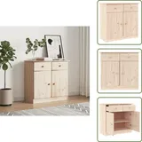 Sideboard Alta 77x35x73 Cm Massivholz Kiefer - Holz Sideboard - Massiver Holzschaukel - Schreibtisch Buche - Regal Massiv - Wohnzimmerschrank - The Living Store