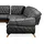 aea Eckcouch Leder 2-Sitzer Schwarz