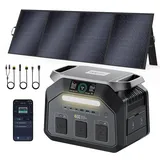 IEE 1800W Solargenerator P1800 mit 400W Solarpanel, 1024Wh Tragbare Powerstation, LiFePO4 Akku, 0–80% in 45 Min.Laden, APP, 11 Anschlüsse, Portable Power Station für Camping/Wohnmobile/Notstrom