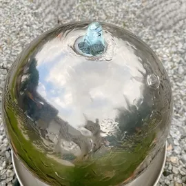könige hausdeko gmbh Kugelbrunnen Ø25cm mit LED auf zylindrischen Edelstahl Eimer H60cm