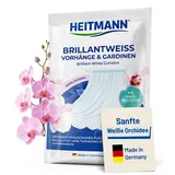 Heitmann Brillantweiß Vorhänge & Gardinen 50 g gegen Vergilbung und Gerüche für strahlend weiße Gardinen = Textilien | Entfernt Nikotin, Grauschleier & | Weiß-Booster für waschbare Stoffe