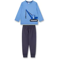 Sanetta Jungen Schlafanzug - lang, Kids, Nachtwäsche, Pyjama, Baumwolle Blau 116