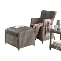 Destiny Balkonset LUNA CASA MERANO mit Beistelltisch 46x46x50cm, vintage grau