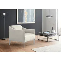 W.Schillig Cocktailsessel sally Leder 84 x 78 x 84 cm Weiß mit Kissen
