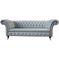 JVmoebel Chesterfield-Sofa, Chesterfield Sofa Wohnzimmer Sofas Klassisch Design Couch grau