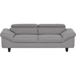3-Sitzer HOME AFFAIRE "Pilot", grau, B:218cm T:108cm, Sofas, Dreisitzer mit Kopfteilverstellung