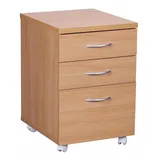 KADIMA DESIGN Rollcontainer Braun, Kunststoff, 3 Schubladen, Rollen 45x60x40 cm, Arbeitszimmer, Container