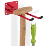 Relaxdays 2x Roter Gerätehalter aus Stahl, Rot,Schwarz
