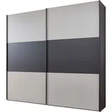 Wiemann Schwebetürenschrank Korfu 197,3 x 217 x 67 cm Grau/Schwarz