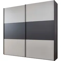 Wiemann Schwebetürenschrank Korfu 197,3 x 217 x 67 cm Grau/Schwarz