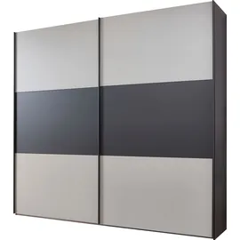 Wiemann Schwebetürenschrank Korfu 197,3 x 217 x 67 cm Grau/Schwarz