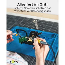 goobay Löthilfe mit Schwanenhals-Armen und Lötkolbenständer,