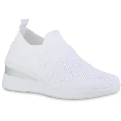 Damen Sneaker Wedges in Weiss