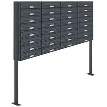AL Briefkastensysteme 32er Premium Standbriefkasten Anthrazit RAL 7016 freistehend Postkasten Ständer