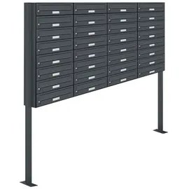 AL Briefkastensysteme 32er Premium Standbriefkasten Anthrazit RAL 7016 freistehend Postkasten Ständer