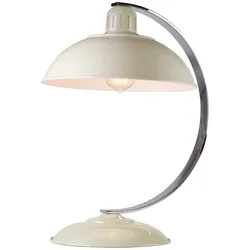 Schreibtischlampe Franklin 1-flammig - Austernweiß mit cremefarbenem Schirm