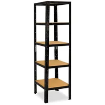 shelfplaza BLACK 230x45x45 cm Schwerlastregal schwarz mit 5 Böden und 175 kg Traglast pro Boden