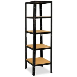 shelfplaza BLACK 230x45x45 cm Schwerlastregal schwarz mit 5 Böden und 175 kg Traglast pro Boden