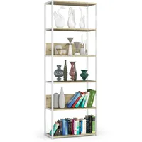 Akord Bücherregal 70 x 32 x 192 cm Weiß/Eiche Artisan