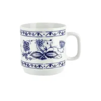 Kahla Becher mit Henkel  "Rosella" Zwiebelmuster ¦ blau ¦ Porzellan ¦ Maße (cm): H: 9  Ø: 8.7