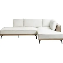 Beliani Ecksofa Cremeweiß 3-Sitzer Linksseitig