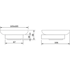 Ideal Standard Conca Seifenschale eckig Magnetic Grey