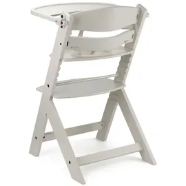Kinderkraft ENOCK Hochstuhl & Kinderstuhl 2in1 aus Buchenmassivholz, mitwachsend von 6 Monaten bis 10 Jahre, verstellbare Rückenlehne & Fußstütze, 3-Punkt-Gurt, bis 35 kg, Vollbeige