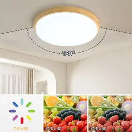 JDONG LED Deckenleuchte 36W Flach Rund Weiß Deckenlampe Modern warmliches Weiß 3000K Lampe für Schlafzimmer Büro Wohnzimmer Küche Keller Balkon Ø40CM