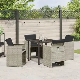 vidaXL Garten Essgruppe 5-tlg. Hellgrau