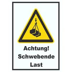 Achtung Schwebende Last A0 (841x1189mm) Schild