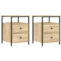 VidaXL Nachttische 2 Stk. Sonoma-Eiche 44x45x60 cm Holzwerkstoff