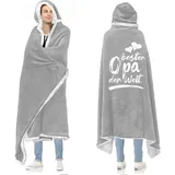 Geschenke für Opa, Decke mit ärmeln Geburtstagsgeschenk für Opa, Kuscheldecke mit ärmeln Opa Geschenk zum Weihnachten Geburtstag Vatertag, Beste Opa Geschenk