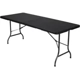 Perel Klapptisch 180 x 75 x 74 cm Schwarz/Weiß