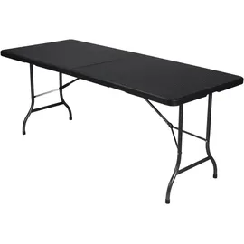 Perel Klapptisch 180 x 75 x 74 cm Schwarz/Weiß