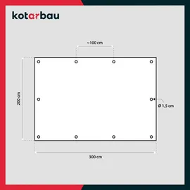 KOTARBAU Abdeckplane 2 x 3 m Silber