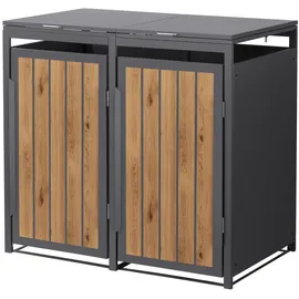 ML-Design Mülltonnenbox 132 x 80 x 120 cm braun