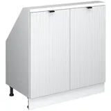Vicco Dachschrägenschrank, Weiß Weiß, Holzwerkstoff, 1 Fächer, Rechteckig, 80x83.8x46 cm mit 2 Türen