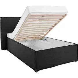 LeGer Home by Lena Gercke Polsterbett "Isaline", grau (anthrazit), B:133cm L:213cm, 100% Polyester, LEGER HOME BY LENA GERCKE, Betten, Polsterbett ohne Bettkasten Polsterbett, wahlweise ohne Matratze oder mit 3 Matratzenarten, Kopfteilhöhe 107 cm