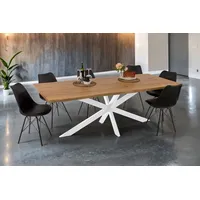 Möbelliebling Esstisch Baumkante Holz-Optik Wildeiche 220 x 100 Spider-Gestell