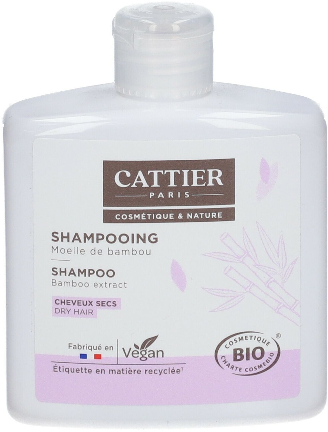 Cattier Shampooing Moelle de bambou cheuveux secs 250 ml shampooing