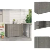 Gartenschrank Grau 100x55,5x80 cm Poly Rattan - Gartenschrank - Outdoor Möbel - Stauraumschrank - Wetterfest - Poly Rattan