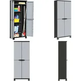 Vidaxl - Kunststoffschrank 68x39x171,5 cm - Aufbewahrungsbox - Garderobe - Werkzeugschrank - Plasticschrank - Grau - Home & Living