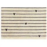 Cawö Handtücher 2 Stück Cawö Handtuch 50x100 cm Heart Beats Line basalt Herzen schwarz, Frottee (2-St), Markenqualität unter höchsten Standards schwarz