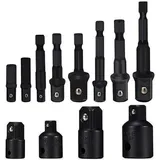 Steckschlüssel-adapter-konverter-set, 8-teiliges Sechskantschaft-bohrer-bit, Mutternschlüssel, Steckschlüssel-verlängerungs-adapter-bit-set, 4er-pack Reduzieradapter Für Ratschen-/steckschlüssel (schw