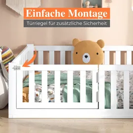 ALAVYA HOME Kinderbett Titan 120 x 200 cm Buche massiv weiß