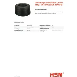 HSM Umreifungsband /Draht 2,8mm 6652993500 40KG